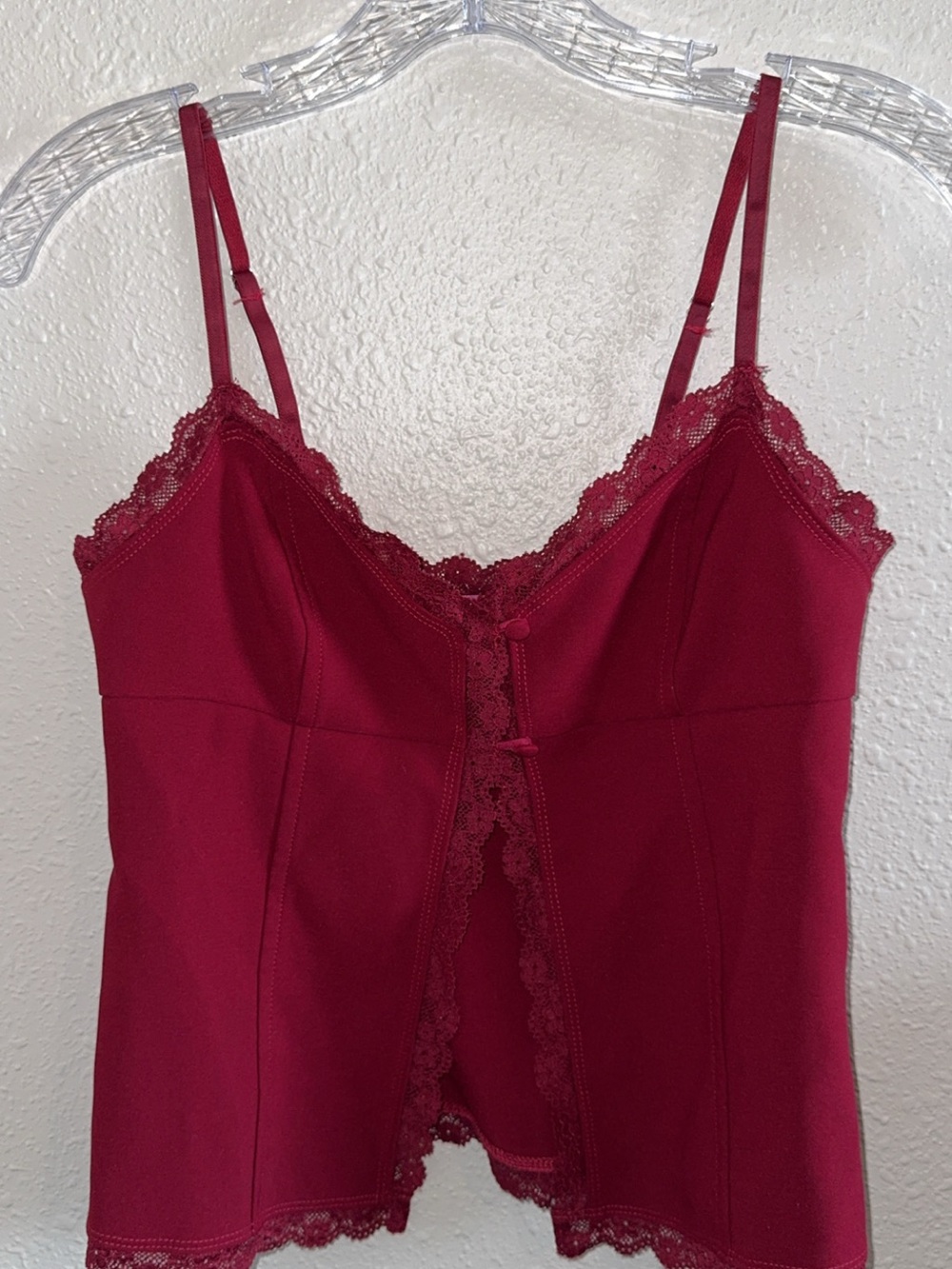 Edikted Burgundy Lace Trim Camisole